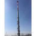 Biomass fuel boiler free-standing chimney